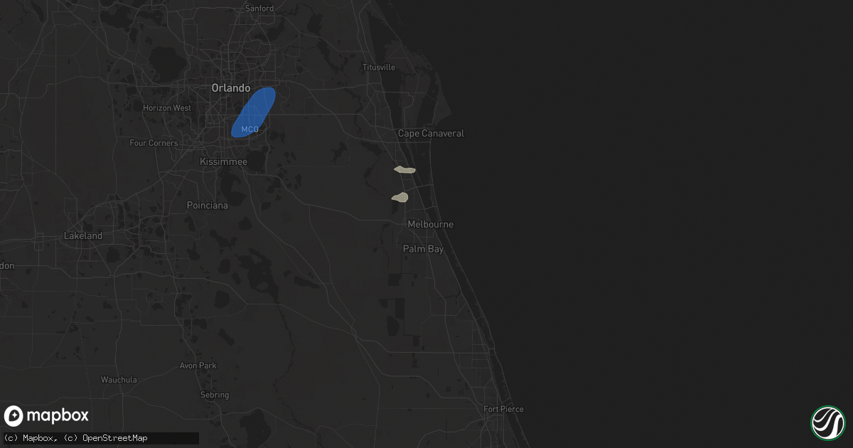 Hail map in Melbourne, FL on August 21, 2025