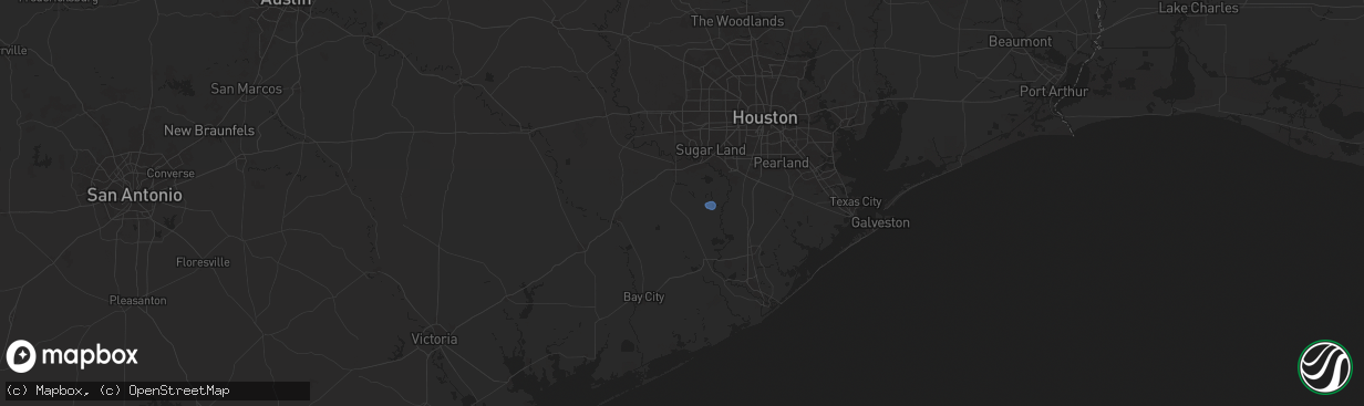 Hail map in Needville, TX on August 21, 2025