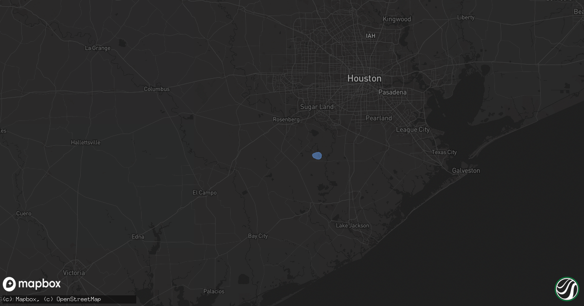 Hail map in Needville, TX on August 21, 2025