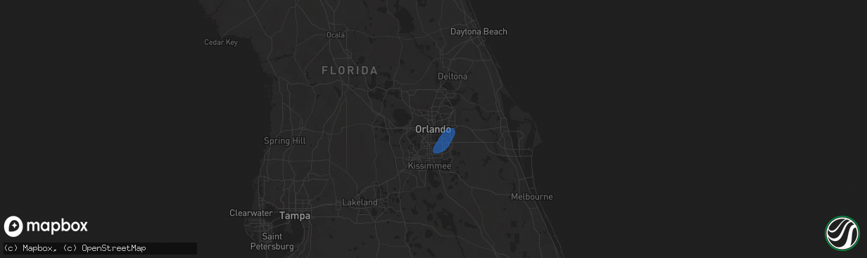 Hail map in Orlando, FL on August 21, 2025