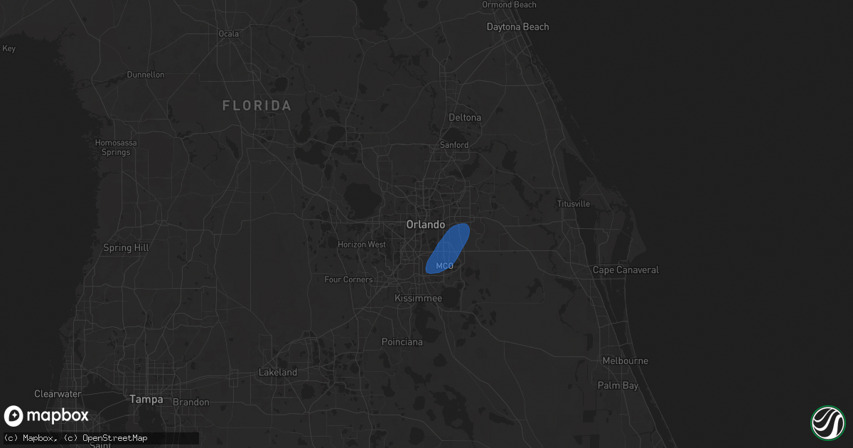 Hail map in Orlando, FL on August 21, 2025