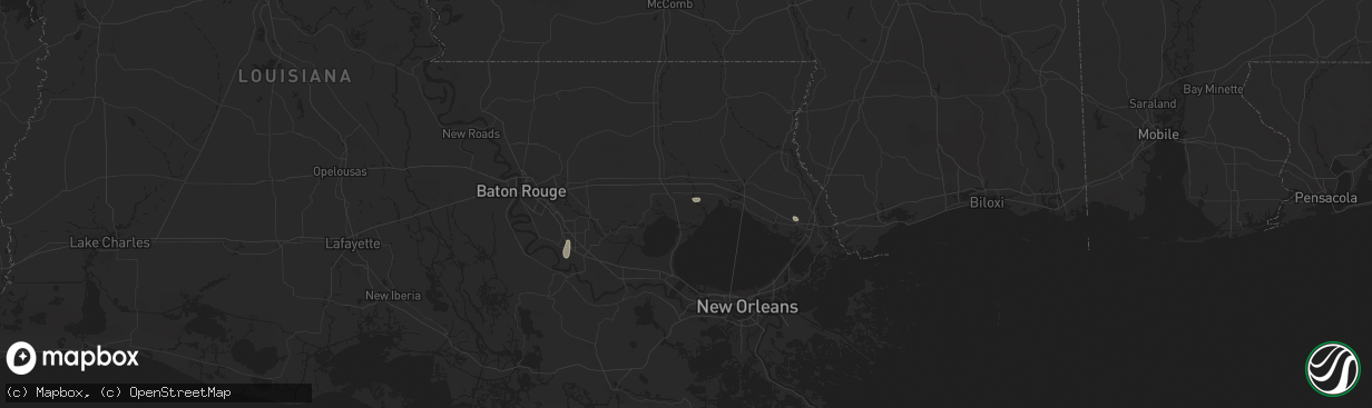 Hail map in Ponchatoula, LA on August 21, 2025