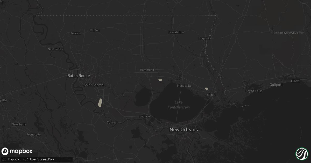 Hail map in Ponchatoula, LA on August 21, 2025