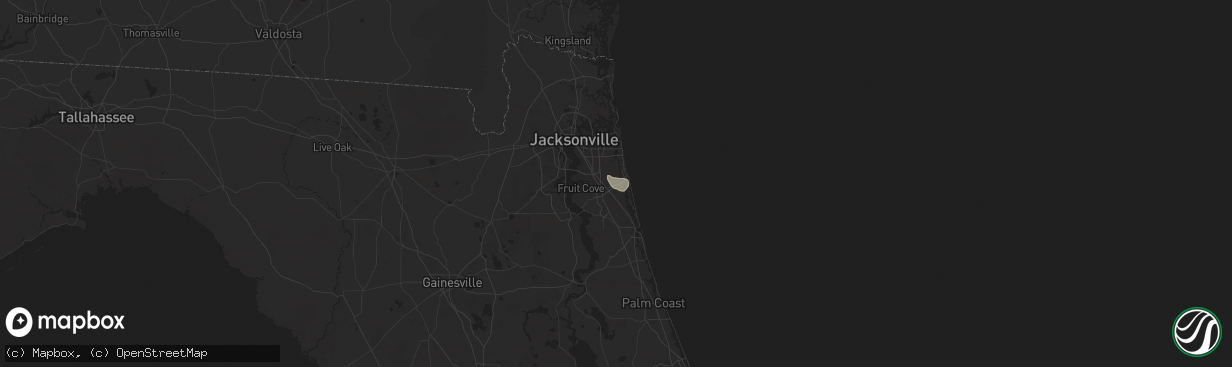 Hail map in Ponte Vedra, FL on August 21, 2025