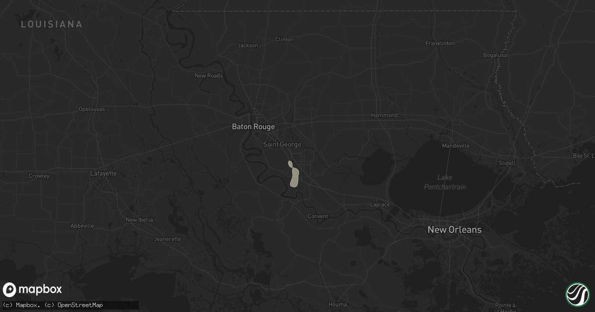 Hail map in Prairieville, LA on August 21, 2025