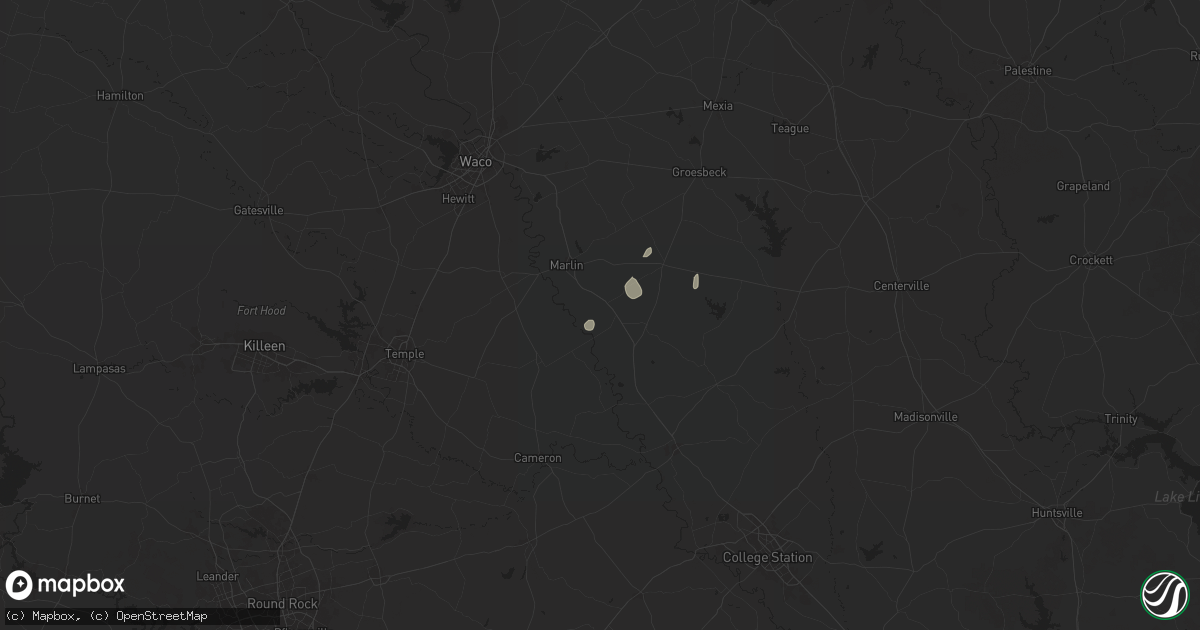 Hail map in Reagan, TX on August 21, 2025
