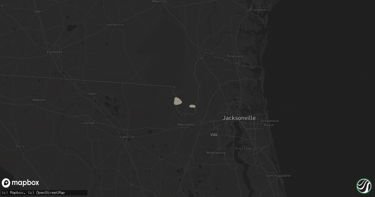 Hail map in Saint George, GA on August 21, 2025