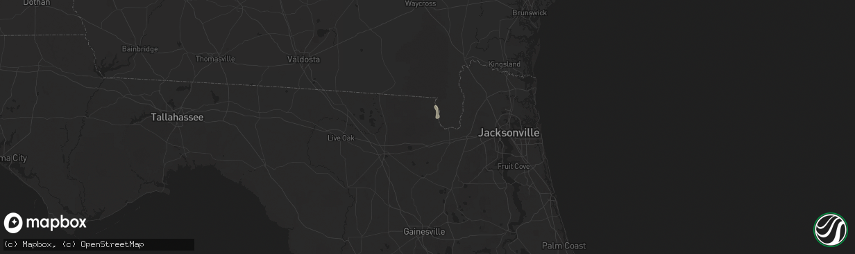 Hail map in Sanderson, FL on August 21, 2025