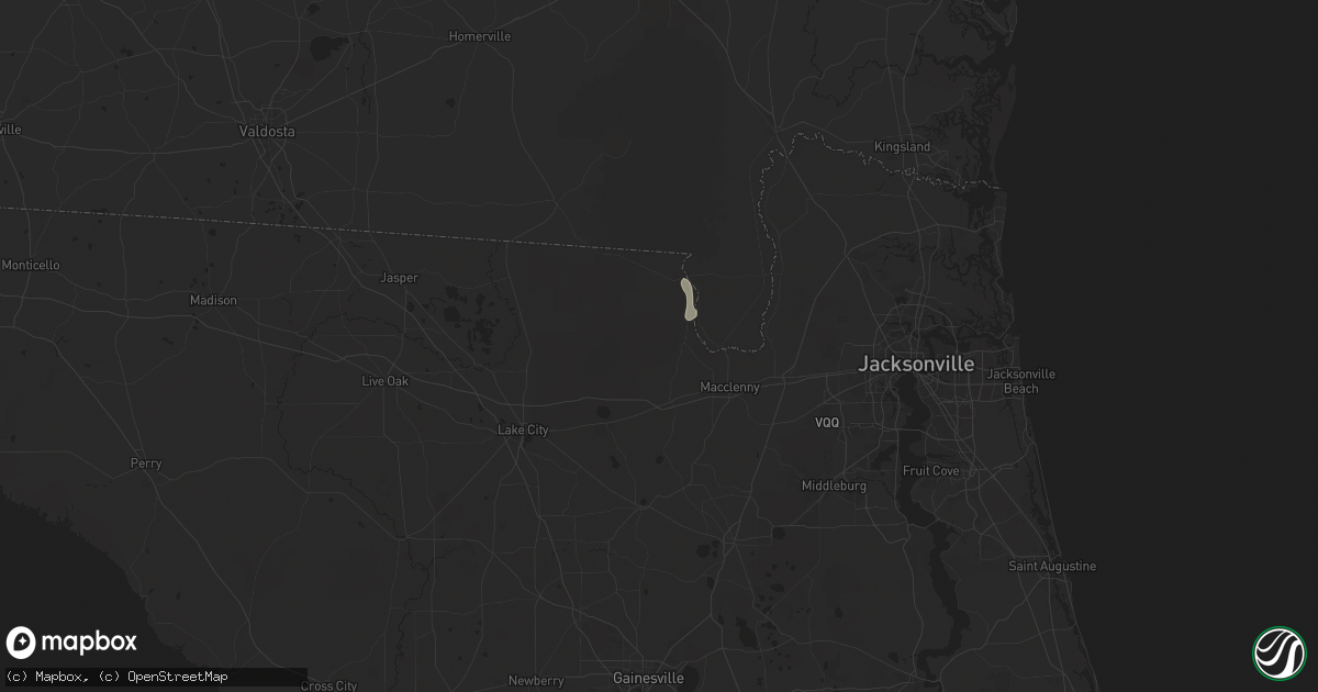 Hail map in Sanderson, FL on August 21, 2025