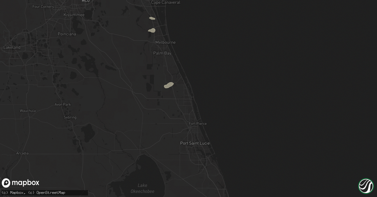 Hail map in Vero Beach, FL on August 21, 2025