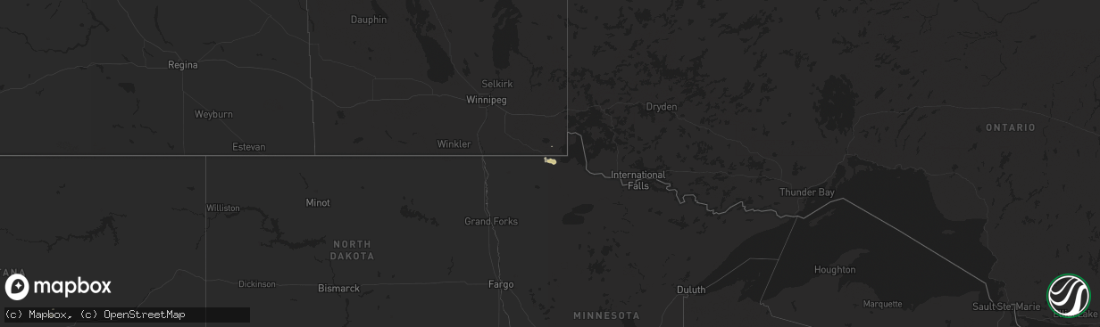 Hail map on August 21, 2025
