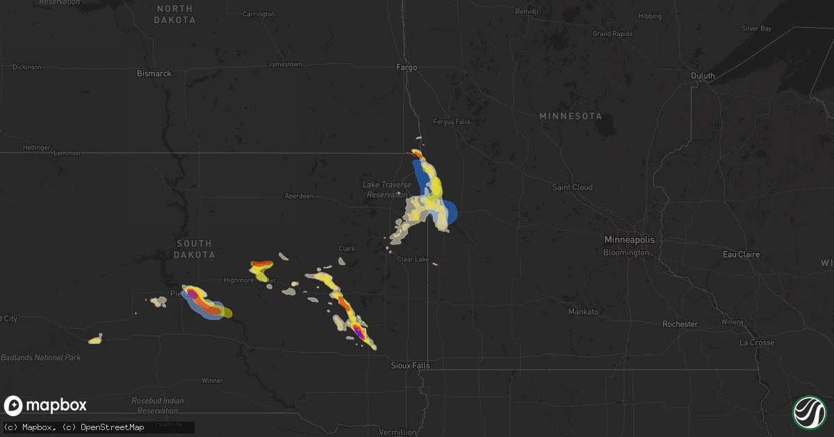 Hail map on August 21, 2025