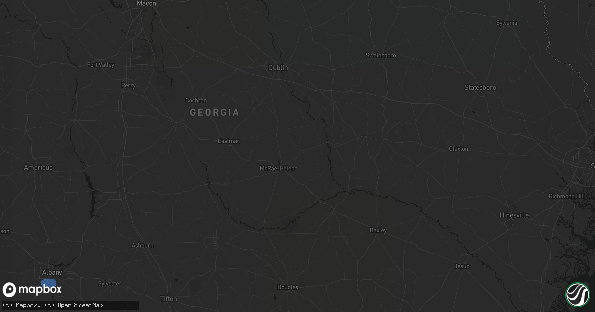 Hail map in Alamo, GA on August 21, 2026