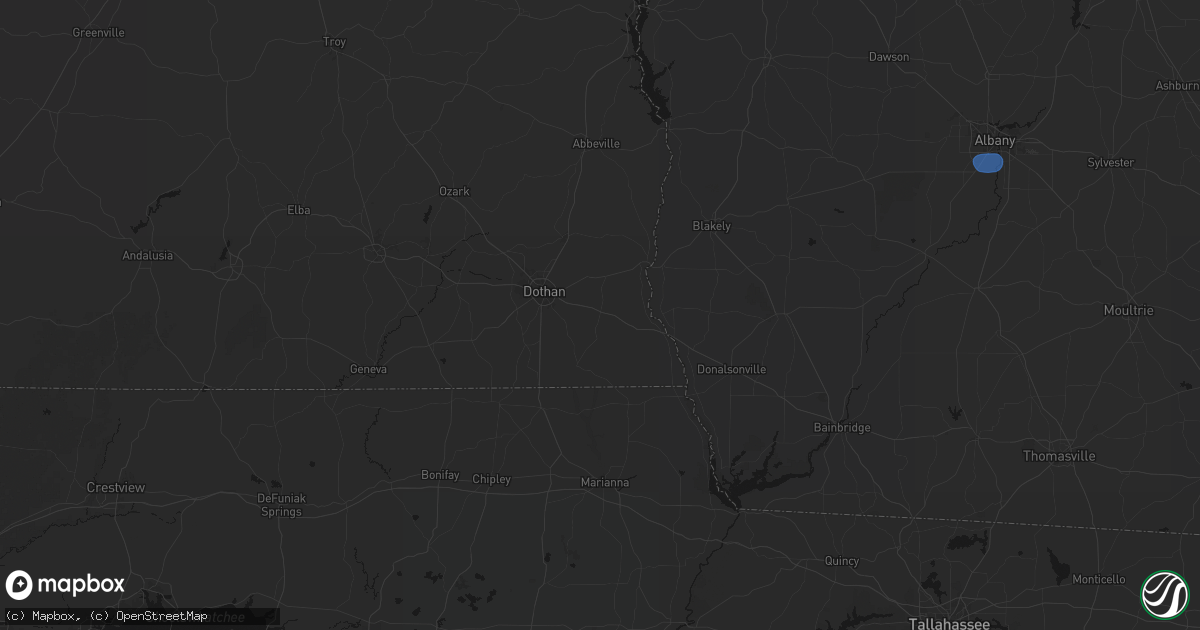 Hail map in Ashford, AL on August 21, 2026