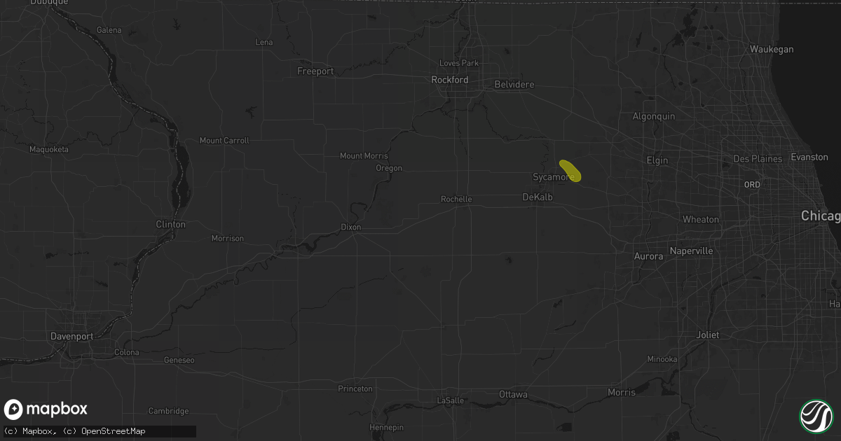 Hail map in Ashton, IL on August 21, 2026
