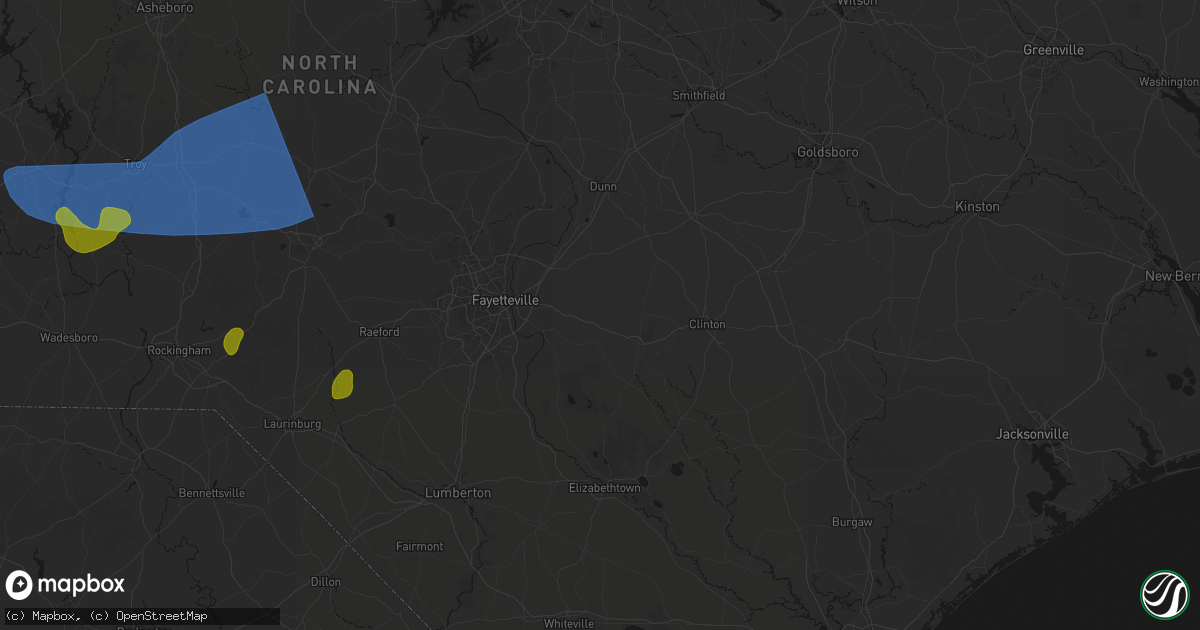 Hail map in Autryville, NC on August 21, 2026