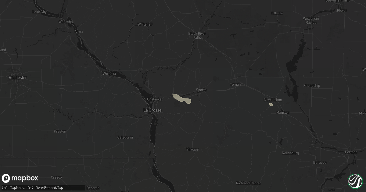 Hail map in Bangor, WI on August 21, 2026