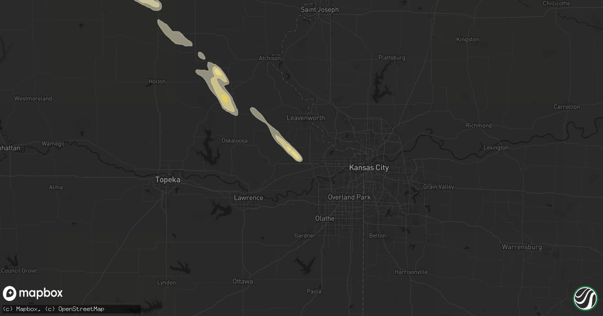 Hail map in Basehor, KS on August 21, 2026