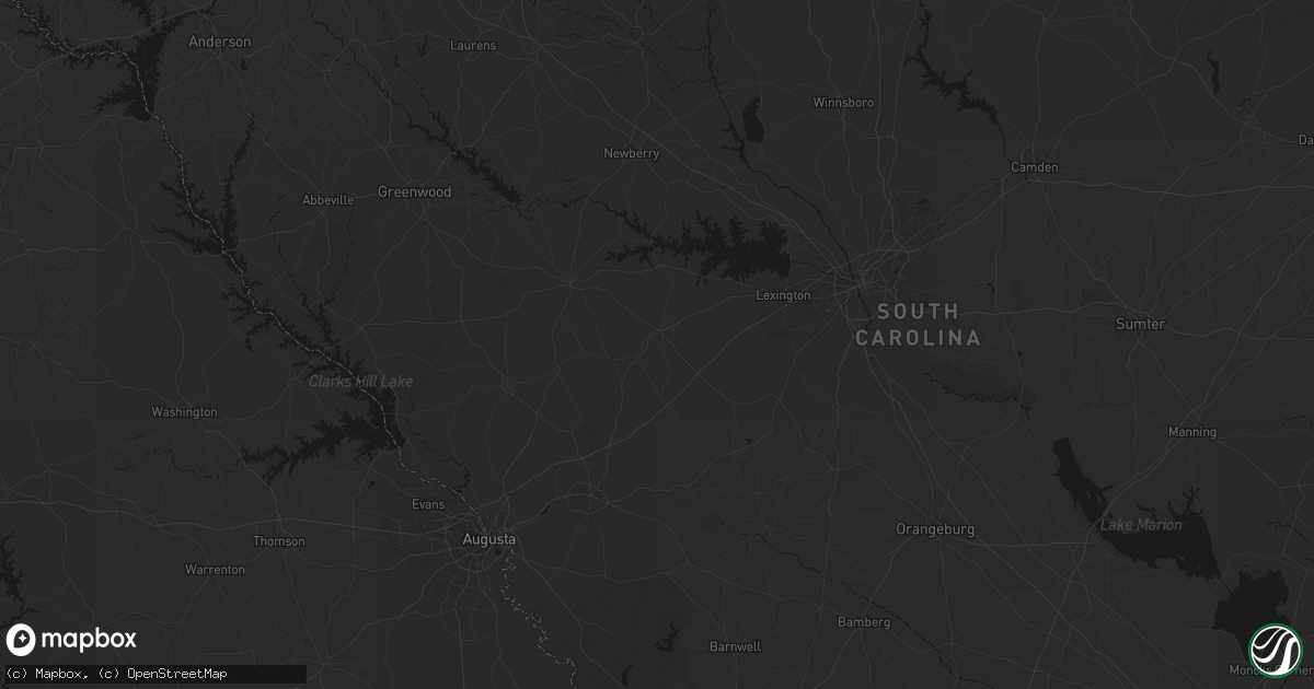 Hail map in Batesburg, SC on August 21, 2026