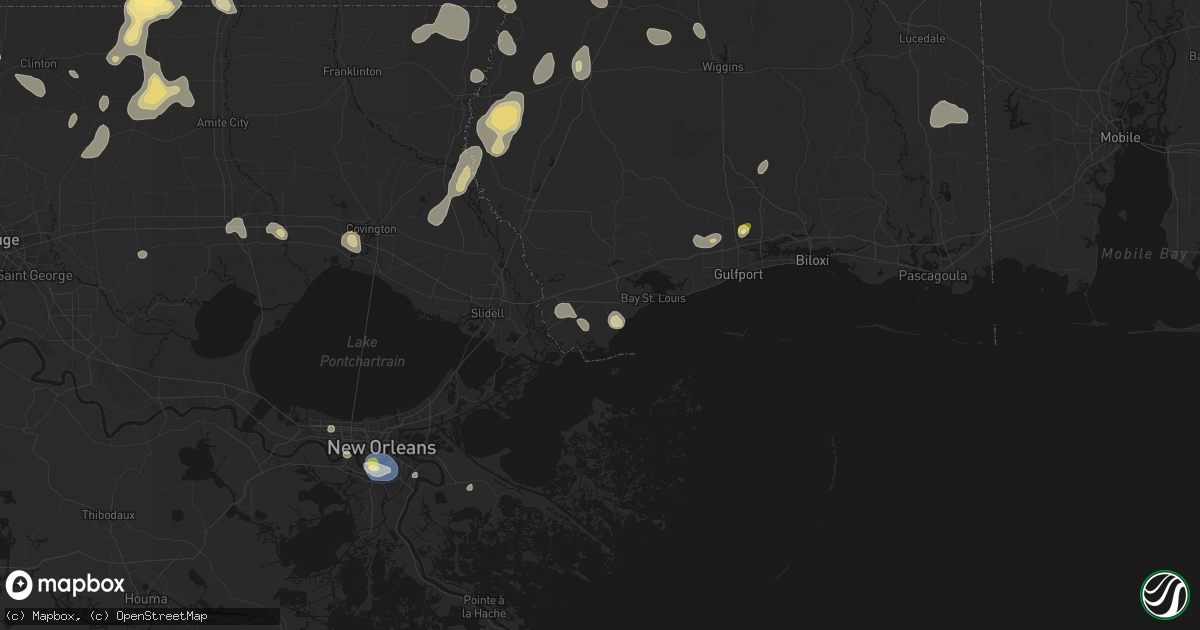 Hail map in Bay Saint Louis, MS on August 21, 2026