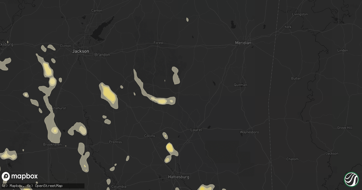 Hail map in Bay Springs, MS on August 21, 2026