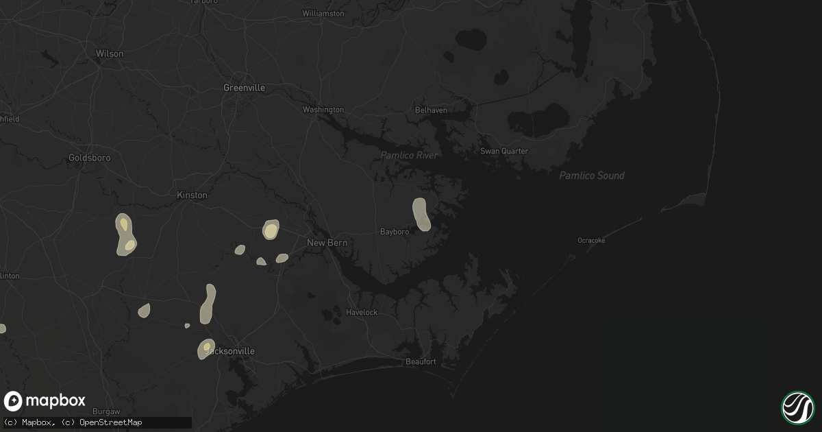 Hail map in Bayboro, NC on August 21, 2026