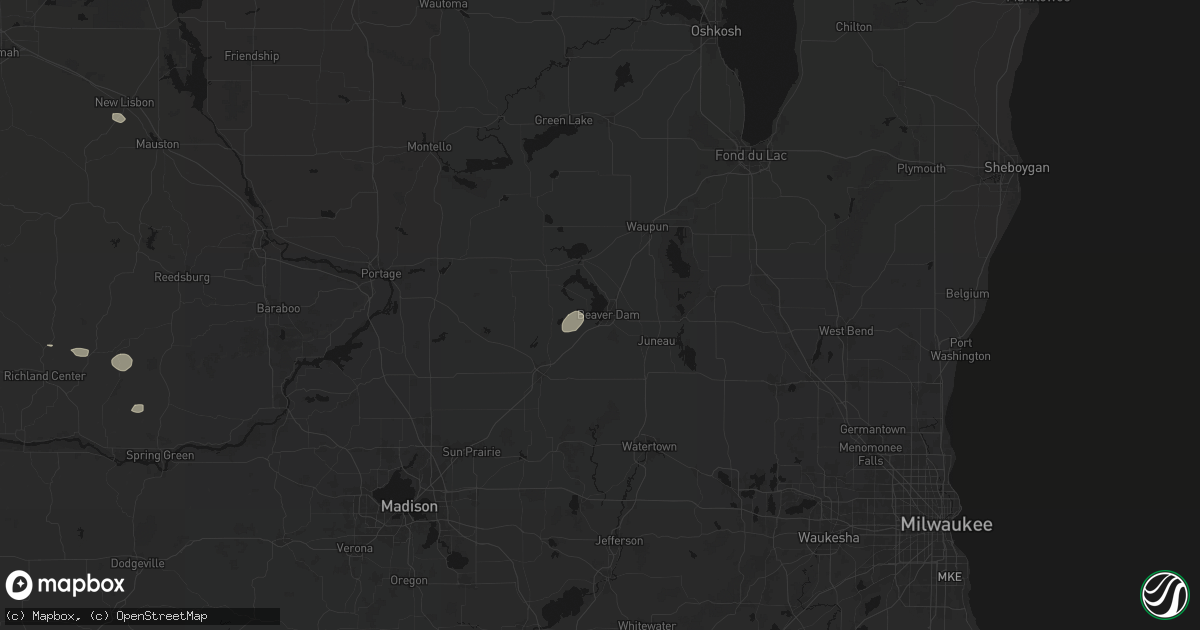 Hail map in Beaver Dam, WI on August 21, 2026