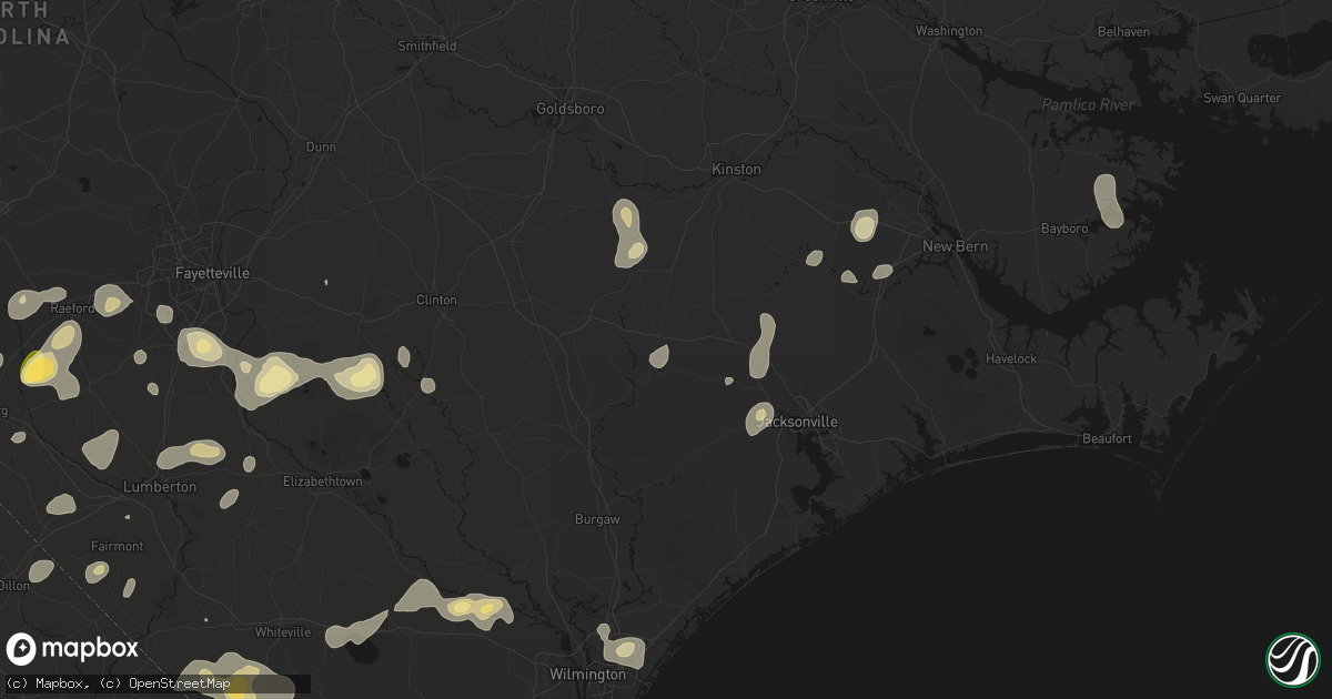 Hail map in Beulaville, NC on August 21, 2026
