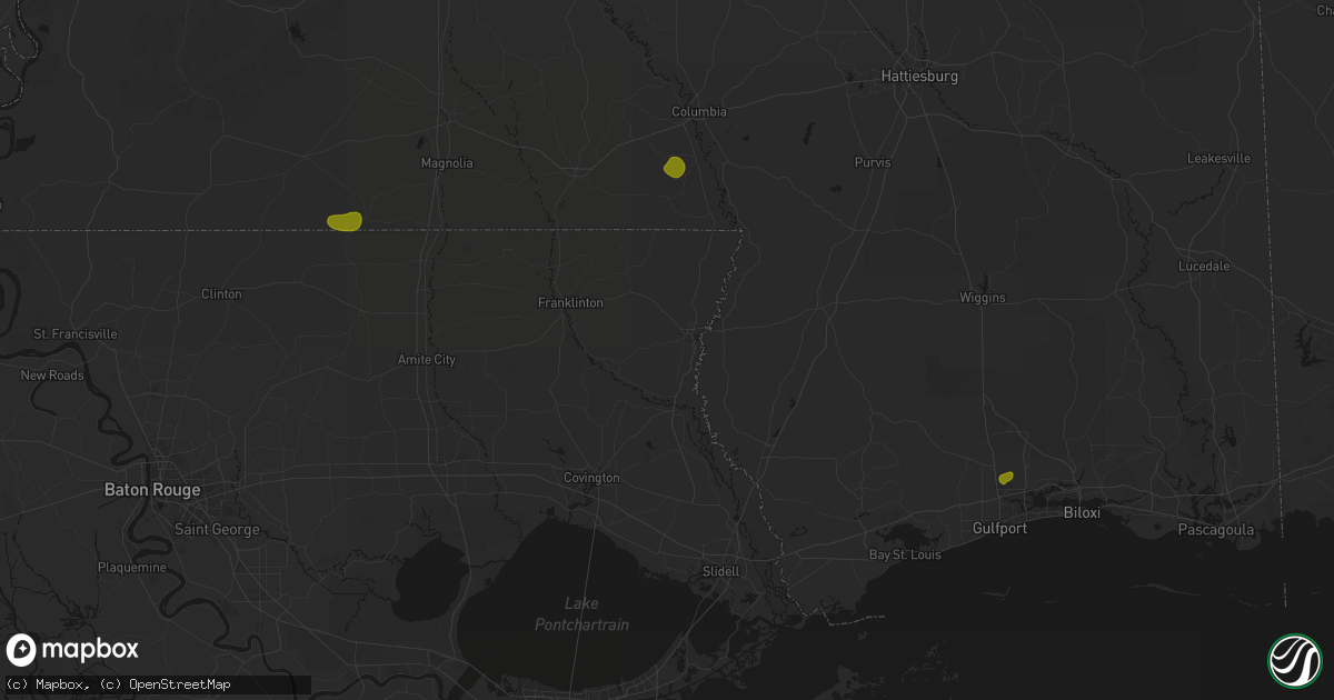 Hail map in Bogalusa, LA on August 21, 2026