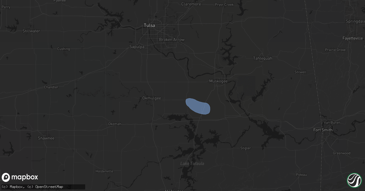 Hail map in Boynton, OK on August 21, 2026