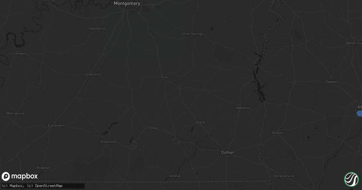 Hail map in Brundidge, AL on August 21, 2026