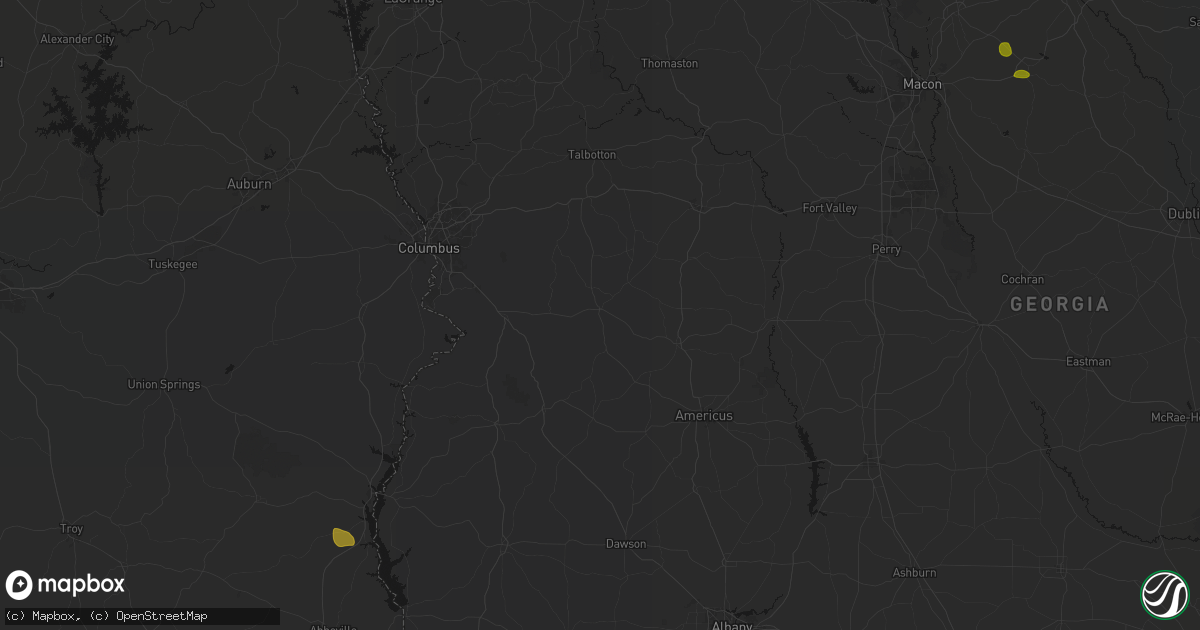 Hail map in Buena Vista, GA on August 21, 2026