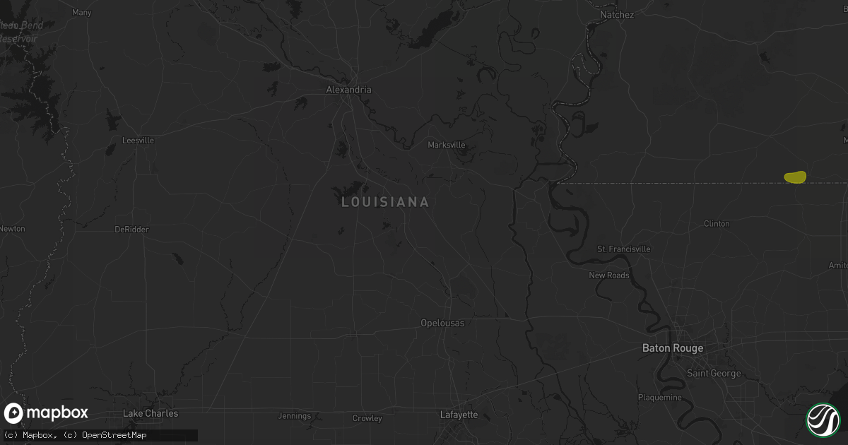 Hail map in Bunkie, LA on August 21, 2026