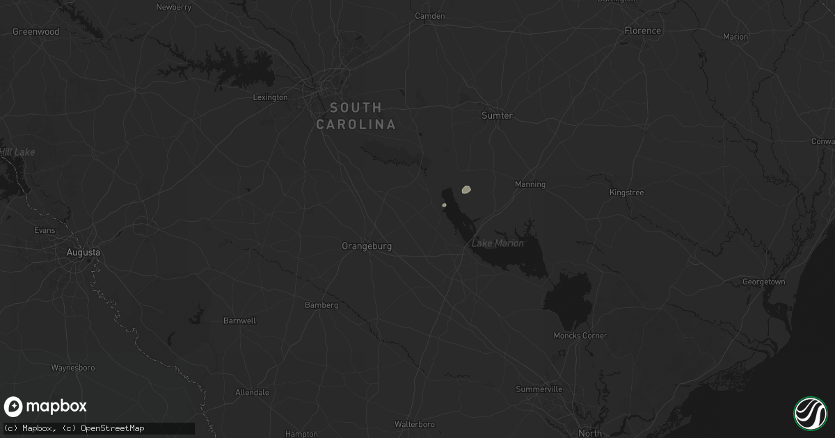 Hail map in Cameron, SC on August 21, 2026