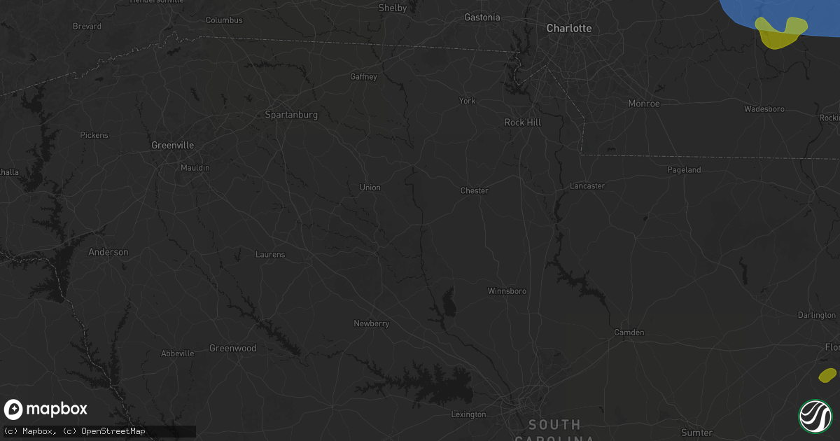 Hail map in Carlisle, SC on August 21, 2026