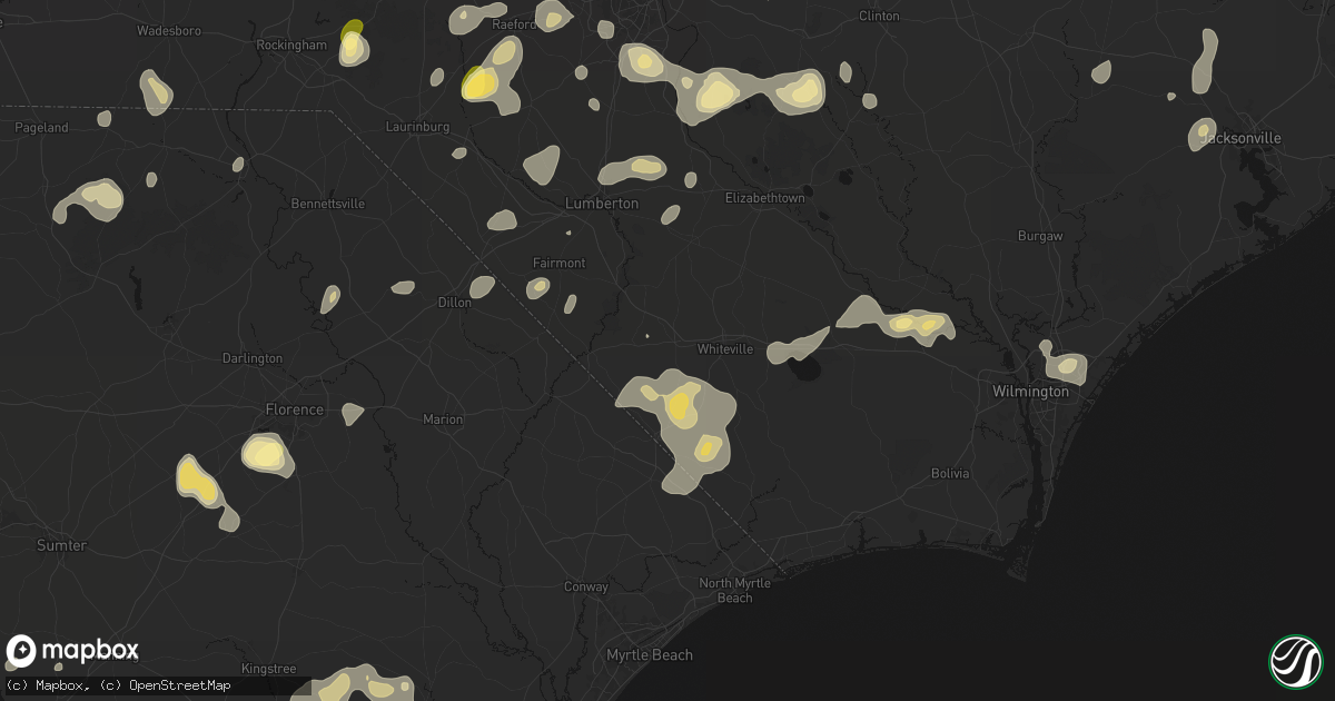 Hail map in Chadbourn, NC on August 21, 2026