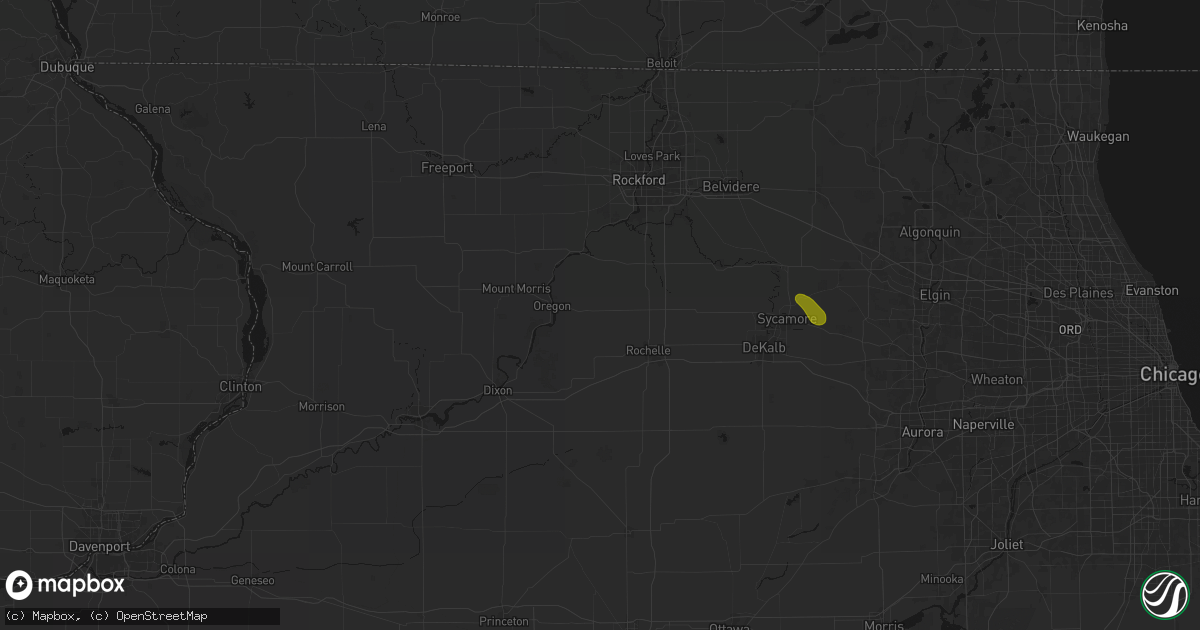 Hail map in Chana, IL on August 21, 2026