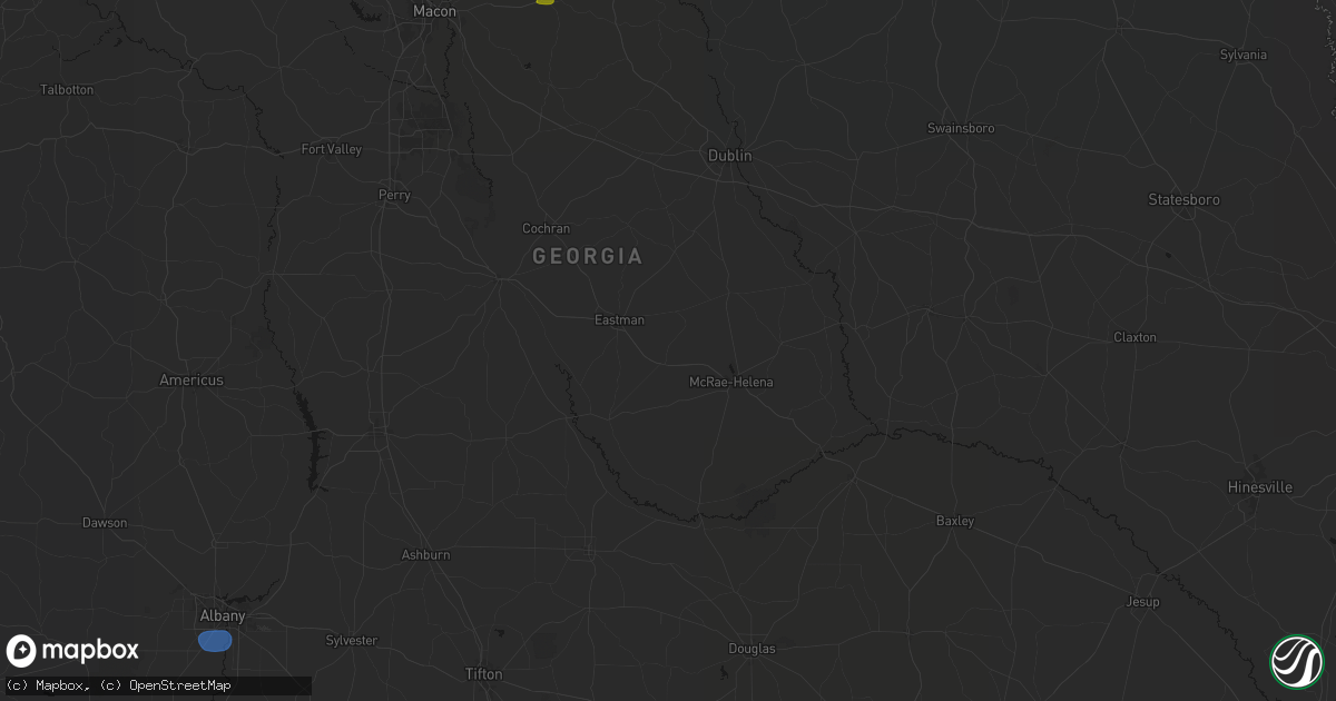 Hail map in Chauncey, GA on August 21, 2026