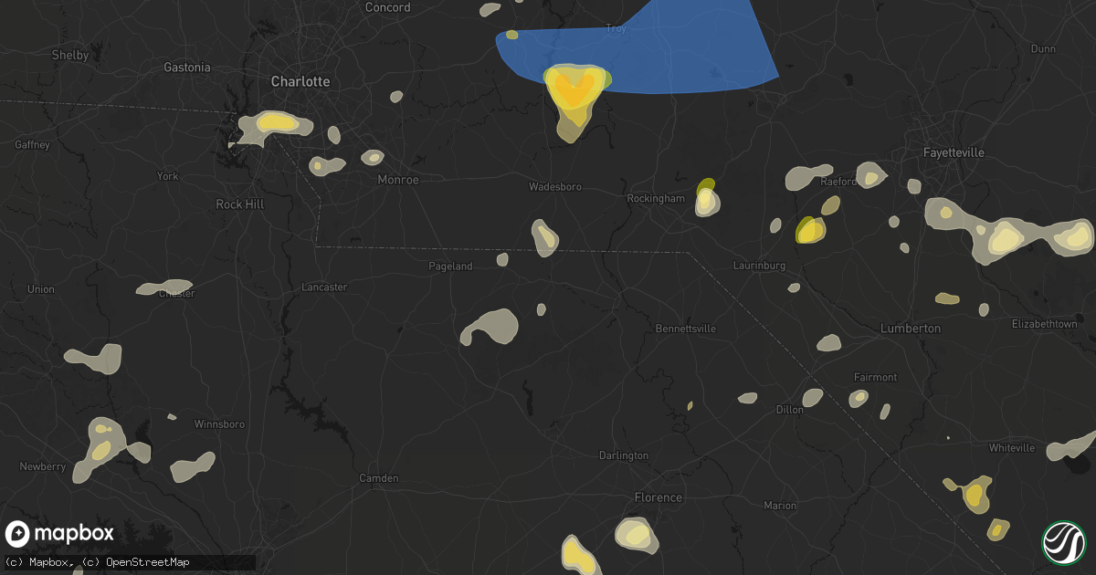 Hail map in Chesterfield, SC on August 21, 2026