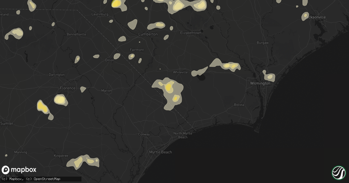 Hail map in Clarendon, NC on August 21, 2026