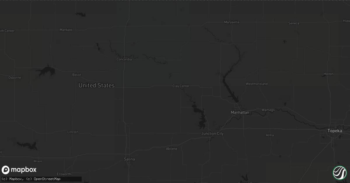 Hail map in Clay Center, KS on August 21, 2026