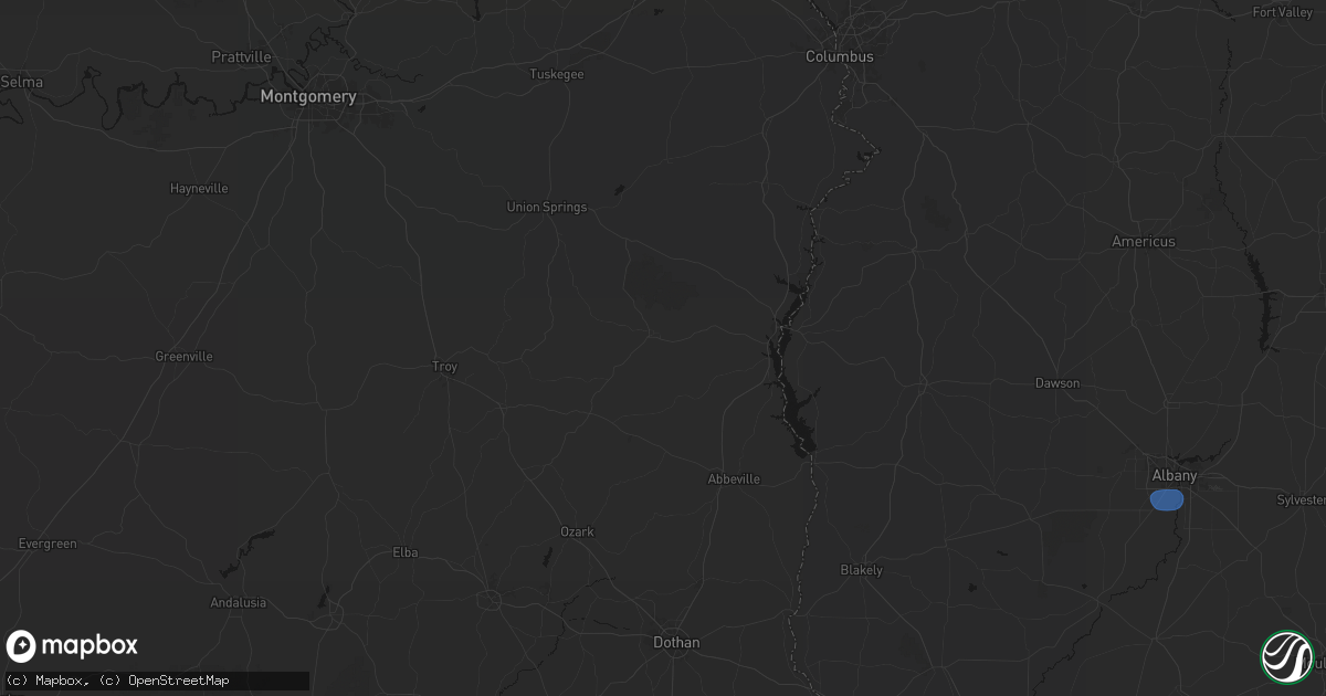 Hail map in Clayton, AL on August 21, 2026