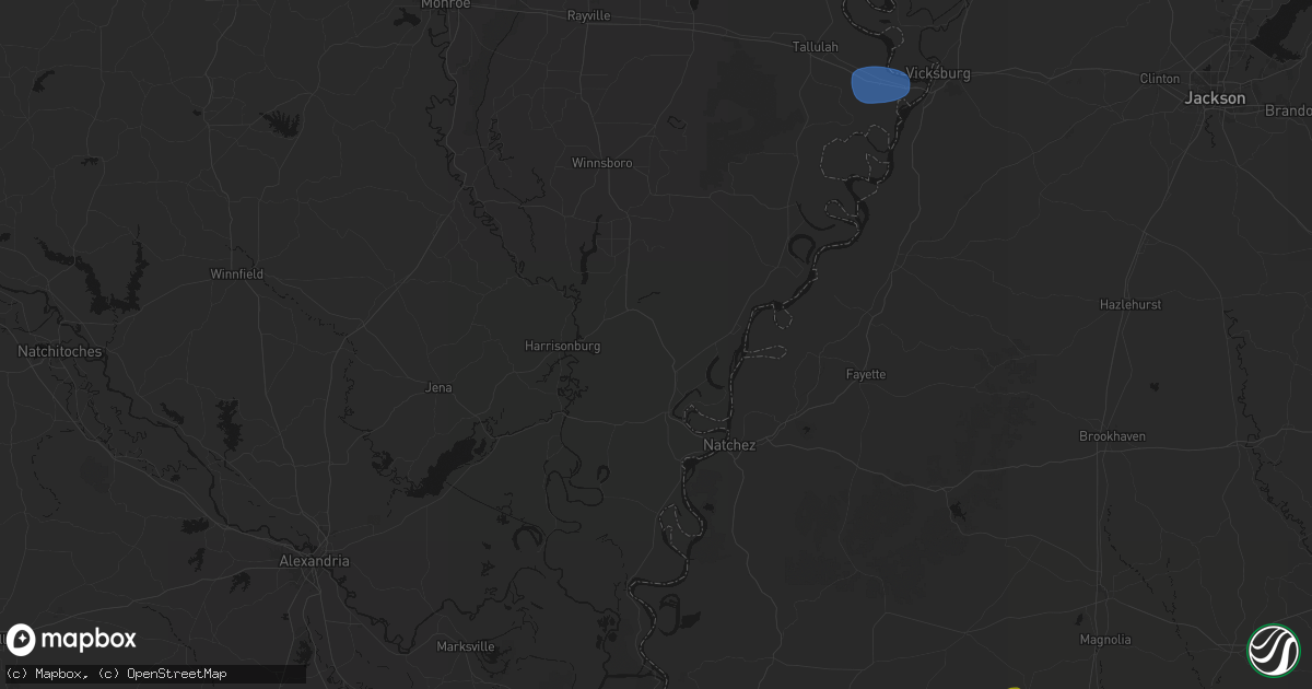 Hail map in Clayton, LA on August 21, 2026