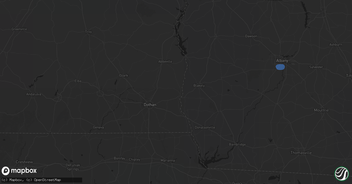Hail map in Columbia, AL on August 21, 2026