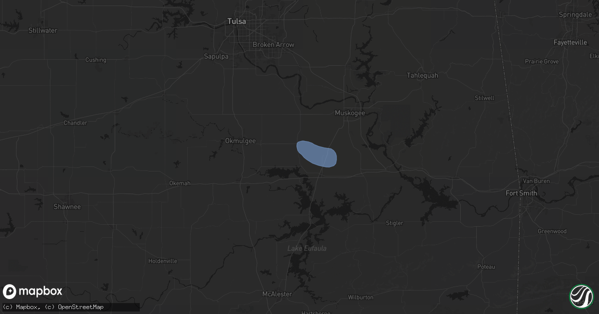 Hail map in Council Hill, OK on August 21, 2026