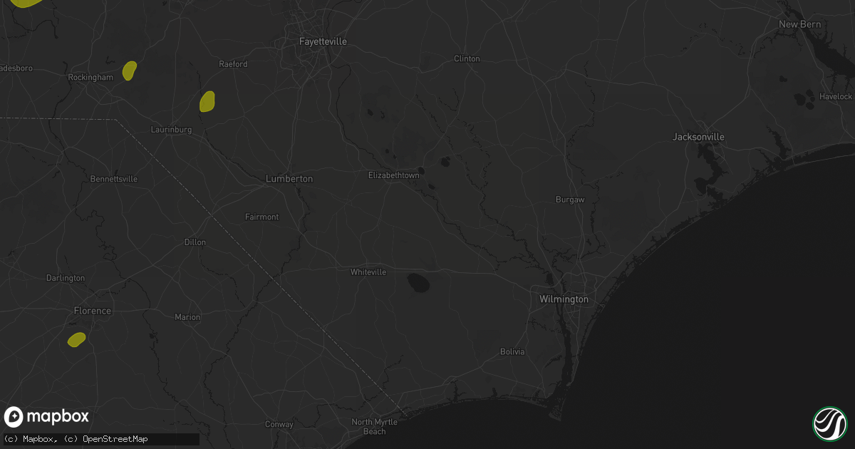Hail map in Council, NC on August 21, 2026