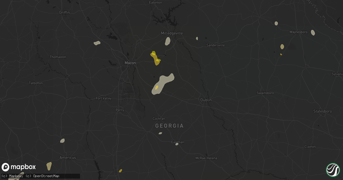 Hail map in Danville, GA on August 21, 2026