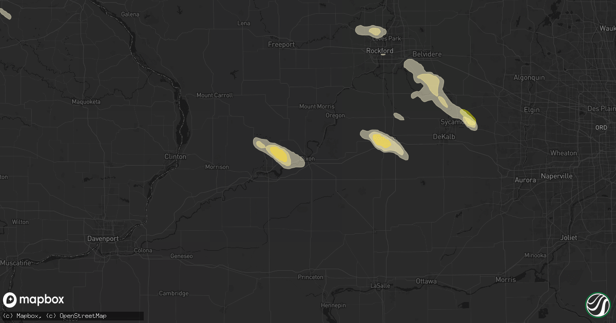 Hail map in Dixon, IL on August 21, 2026