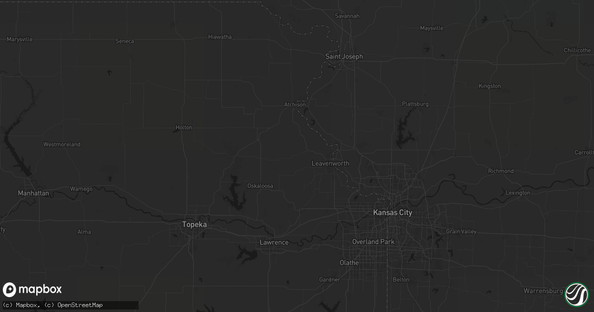 Hail map in Easton, KS on August 21, 2026