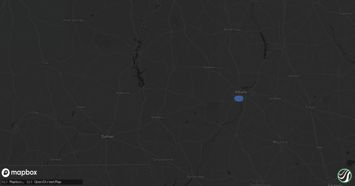Hail map in Edison, GA on August 21, 2026